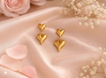 Golden Twin Hearts Earrings