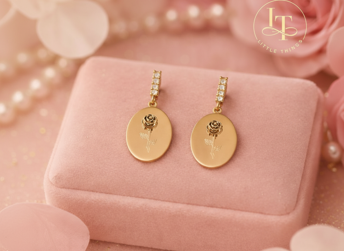 Royal Rose Emblem Earrings