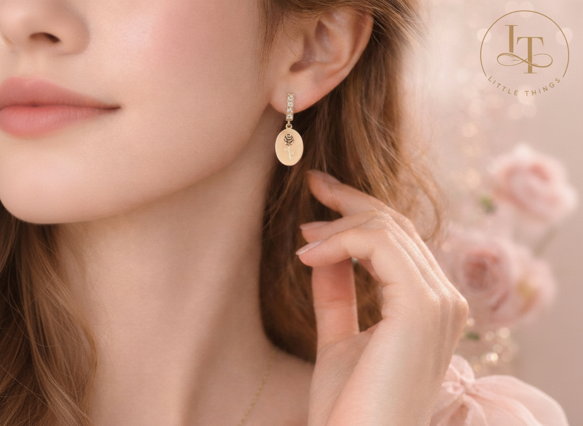 Royal Rose Emblem Earrings