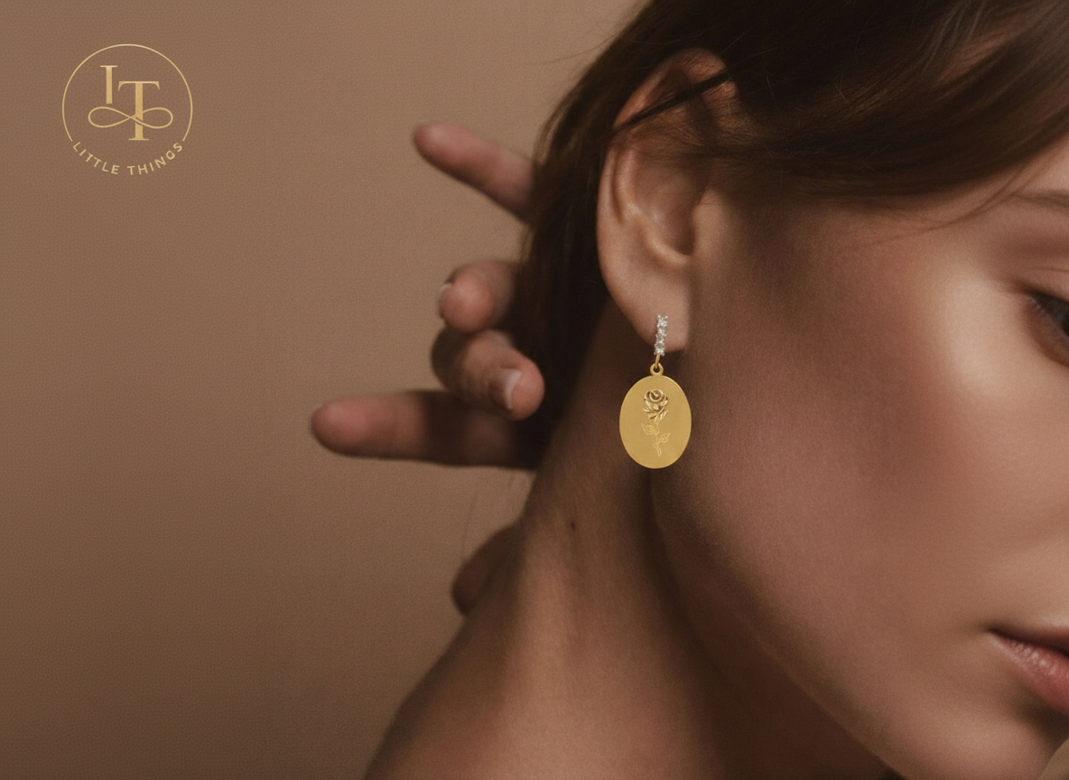 Royal Rose Emblem Earrings